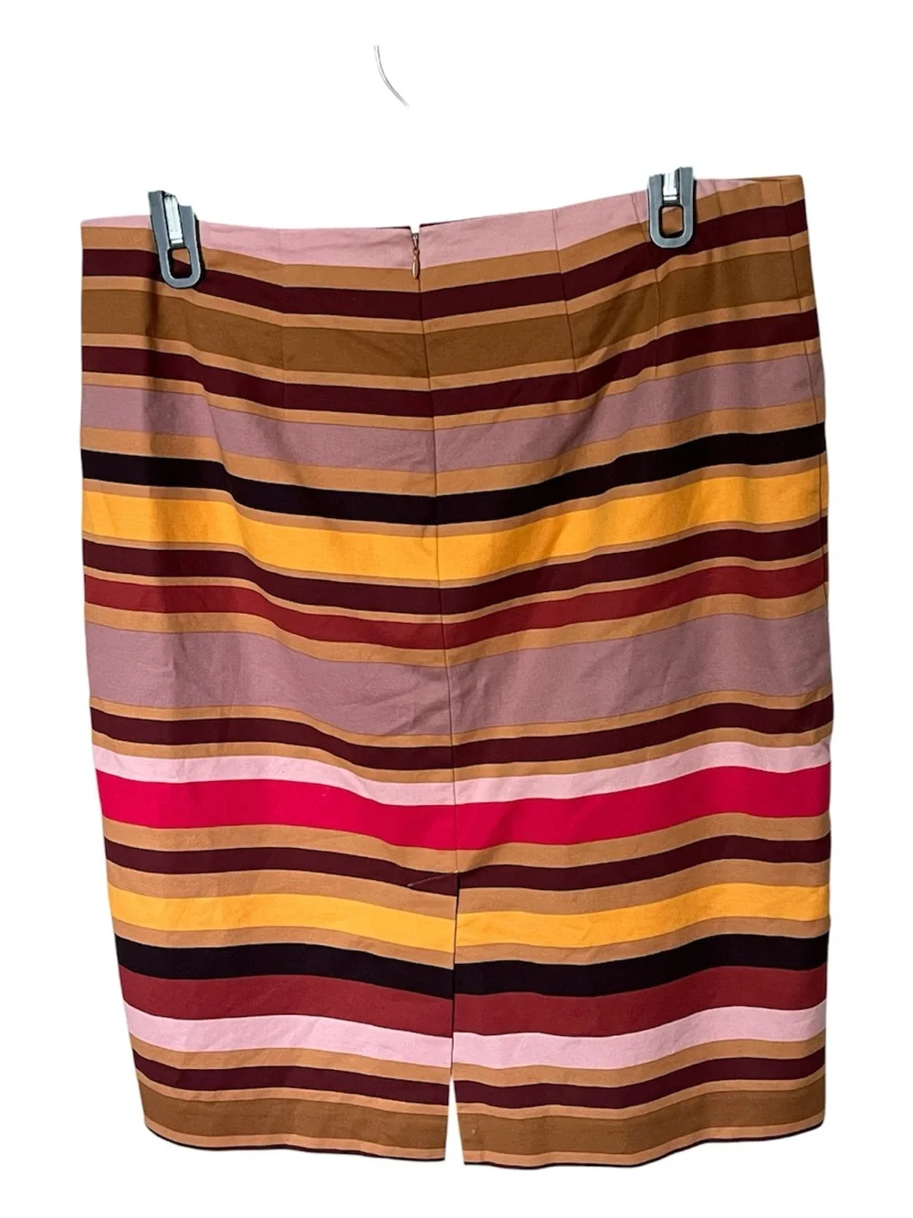 Lord & Taylor Cotton-Blend Multicolor Striped Pencil Skirt with Zipper Size 14W